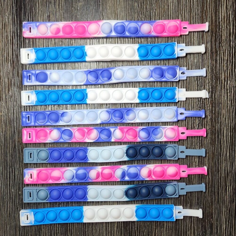 NEW 10 Pack Fidget Toy Bracelet Pop Toy Bracelets Party Favors Gifts Stocking